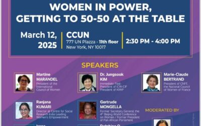 CSW 69 – « Women in Power: Getting to 50-50 at the Table » l’évenement parallèle du 12 mars 2025