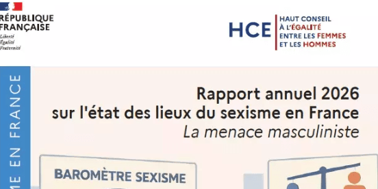 Couverture du rapport annuel 2026 du Haut Conseil à l’Égalité entre les femmes et les hommes consacré à l’état du sexisme en France et à la menace masculiniste.