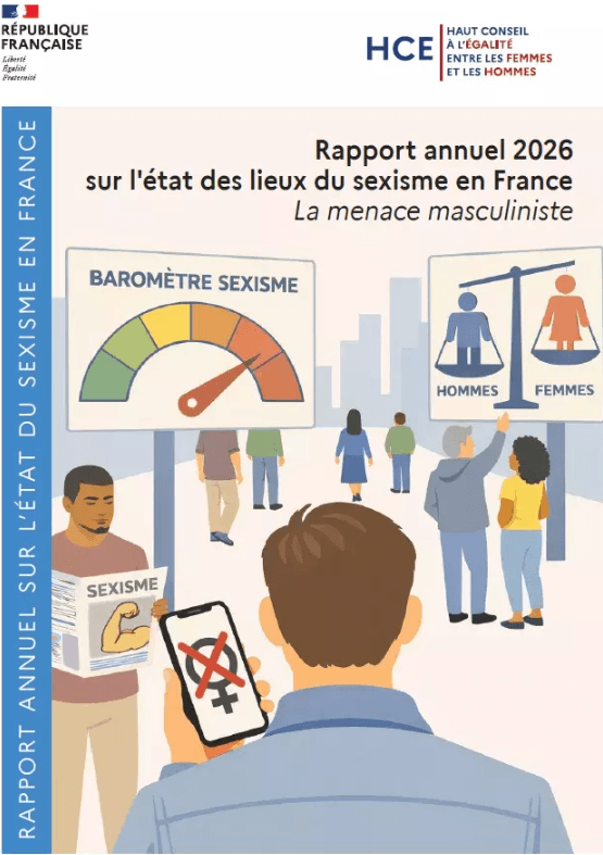 Couverture du rapport annuel 2026 du Haut Conseil à l’Égalité entre les femmes et les hommes consacré à l’état du sexisme en France et à la menace masculiniste.